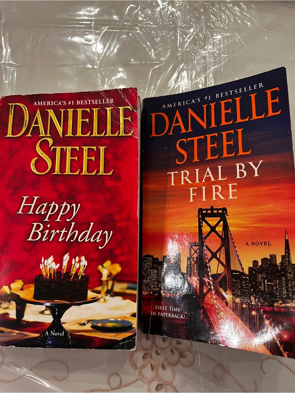 Danielle Steel 2 Book Lot - Trial by Fire & Happy Birthday Paperback Novels